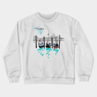 Gondolas in Venice lagoon, Italia Crewneck Sweatshirt